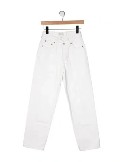 Pre-owned Agolde High-rise Straight Leg Jeans In Neutral