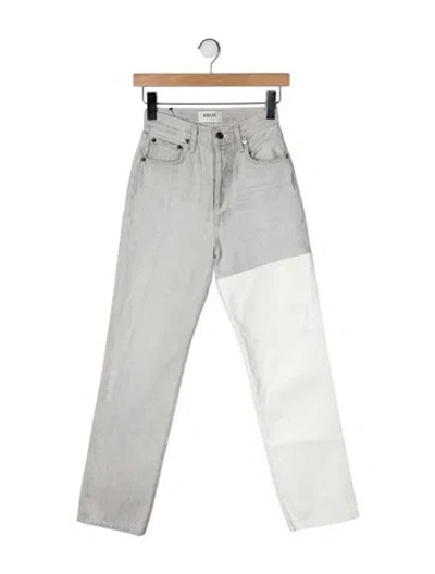 Pre-owned Agolde High-rise Straight Leg Jeans In Neutral