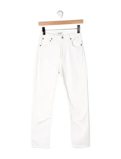 Pre-owned Agolde High-rise Straight Leg Jeans In Neutral