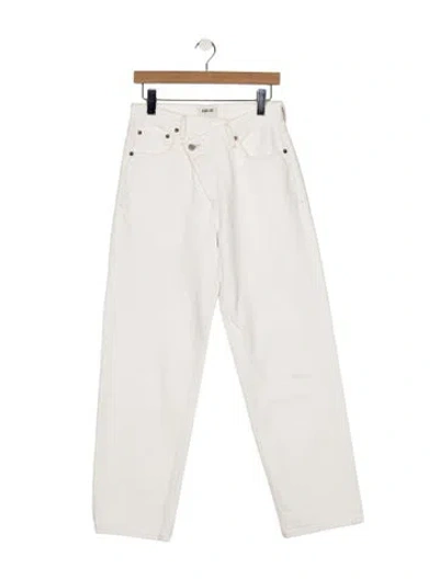 Pre-owned Agolde High-rise Straight Leg Jeans In Neutral