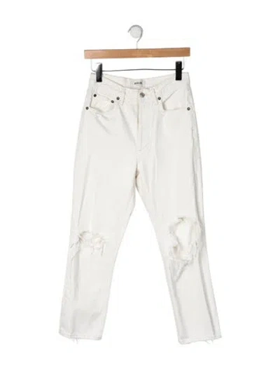 Pre-owned Agolde High-rise Straight Leg Jeans In Neutrals