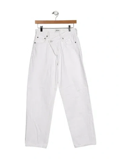 Pre-owned Agolde High-rise Straight Leg Jeans In White