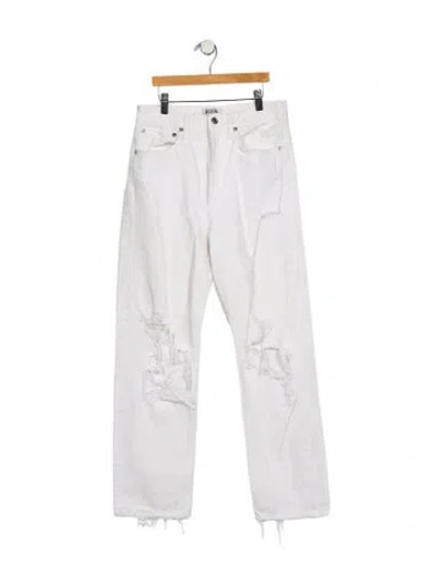 Pre-owned Agolde High-rise Straight Leg Jeans In White
