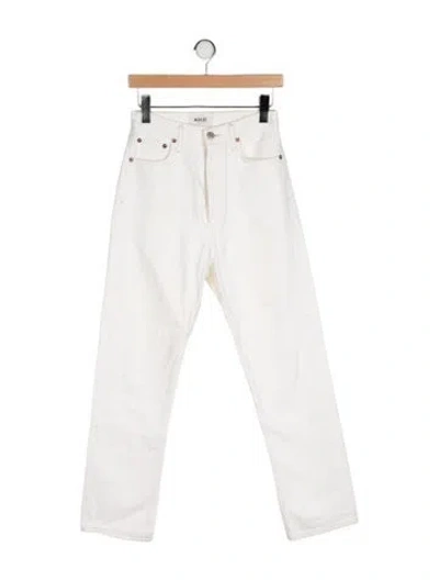 Pre-owned Agolde High-rise Straight Leg Jeans In White
