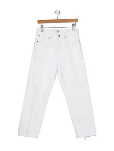 Pre-owned Agolde High-rise Straight Leg Jeans In White