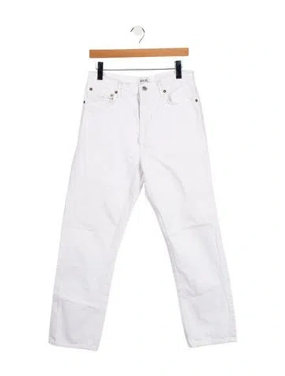 Pre-owned Agolde High-rise Straight Leg Jeans In White