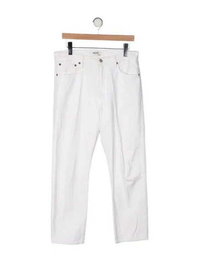 Pre-owned Agolde High-rise Straight Leg Jeans In White