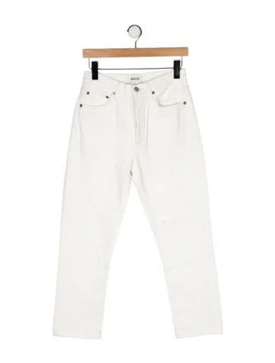 Pre-owned Agolde High-rise Straight Leg Jeans In White