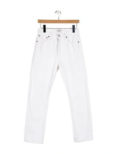 Pre-owned Agolde High-rise Straight Leg Jeans In White