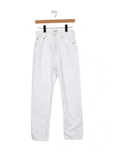 Pre-owned Agolde High-rise Straight Leg Jeans In White