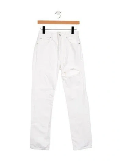 Pre-owned Agolde High-rise Straight Leg Jeans In White