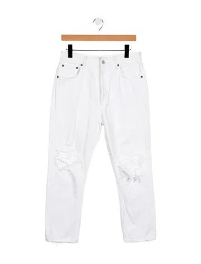 Pre-owned Agolde High-rise Straight Leg Jeans In White