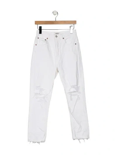 Pre-owned Agolde High-rise Straight Leg Jeans In White