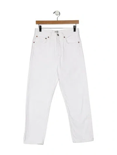 Pre-owned Agolde High-rise Straight Leg Jeans In White