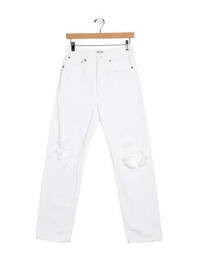 Pre-owned Agolde High-rise Straight Leg Jeans In White