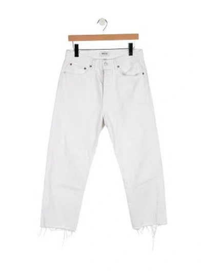 Pre-owned Agolde High-rise Straight Leg Jeans In White