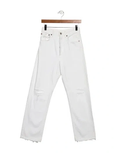 Pre-owned Agolde High-rise Straight Leg Jeans In White