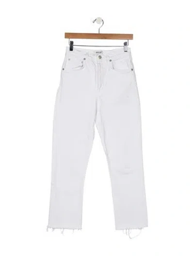 Pre-owned Agolde High-rise Straight Leg Jeans In White