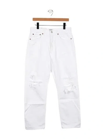 Pre-owned Agolde High-rise Straight Leg Jeans In White