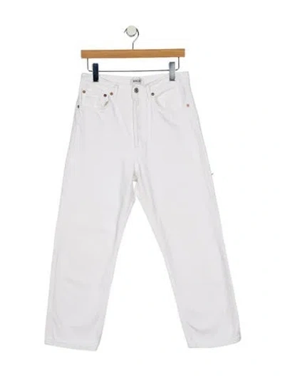 Pre-owned Agolde High-rise Straight Leg Jeans In White