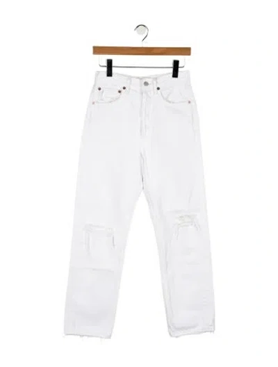 Pre-owned Agolde High-rise Straight Leg Jeans In White