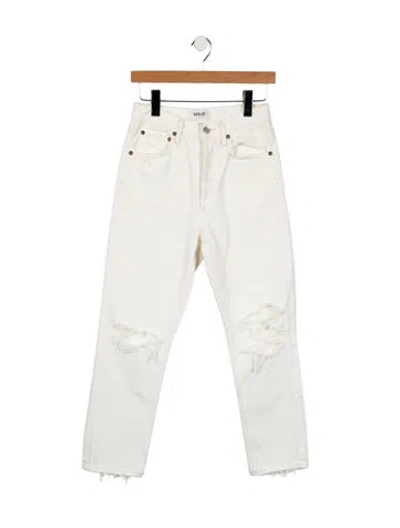 Pre-owned Agolde High-rise Straight Leg Jeans In White