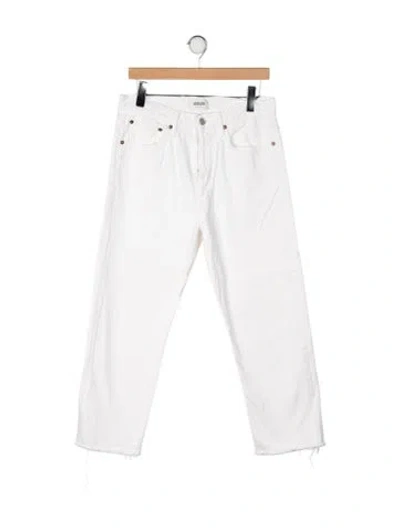 Pre-owned Agolde High-rise Straight Leg Jeans In White
