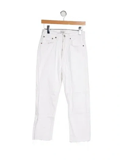 Pre-owned Agolde High-rise Straight Leg Jeans In White