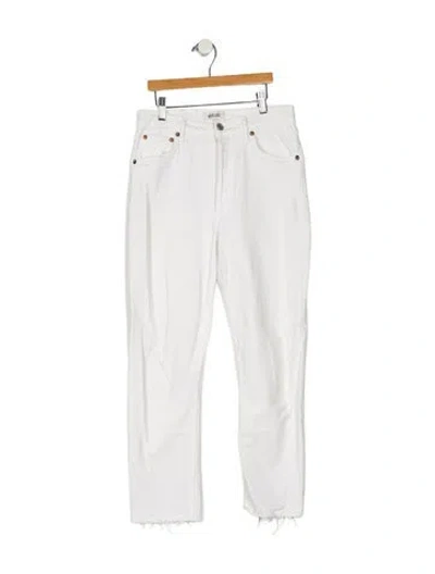 Pre-owned Agolde High-rise Straight Leg Jeans In White
