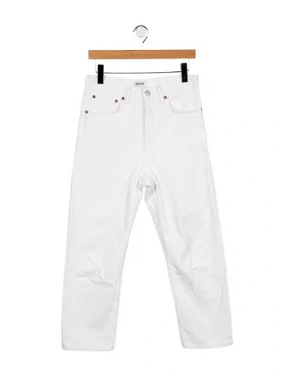 Pre-owned Agolde High-rise Straight Leg Jeans In White
