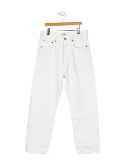 Pre-owned Agolde High-rise Straight Leg Jeans In White