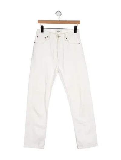 Pre-owned Agolde High-rise Straight Leg Jeans In White