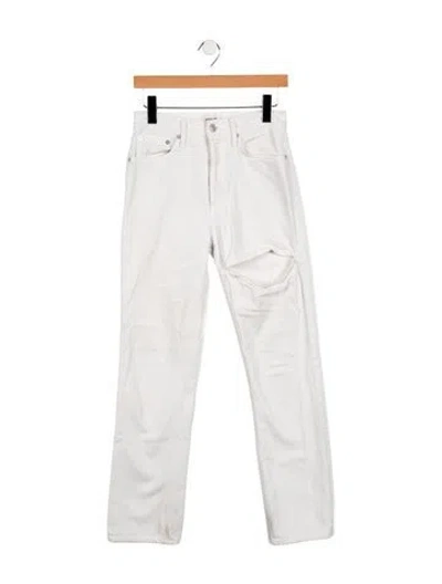 Pre-owned Agolde High-rise Straight Leg Jeans In White