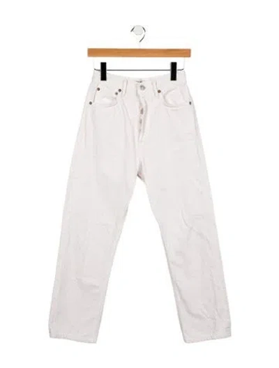 Pre-owned Agolde High-rise Straight Leg Jeans In White