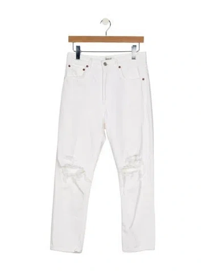 Pre-owned Agolde High-rise Straight Leg Jeans In White