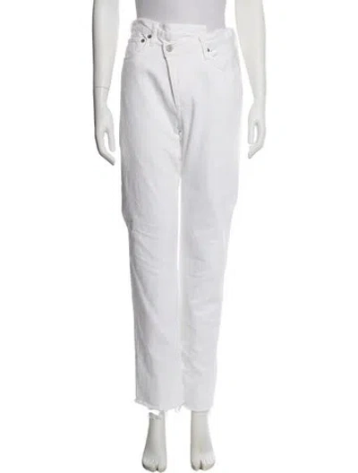 Pre-owned Agolde High-rise Straight Leg Jeans In White