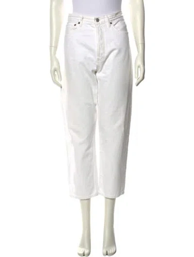 Pre-owned Agolde High-rise Straight Leg Jeans In White
