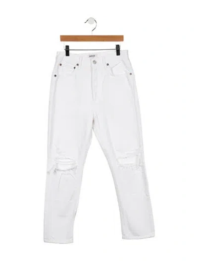 Pre-owned Agolde High-rise Straight Leg Jeans In White