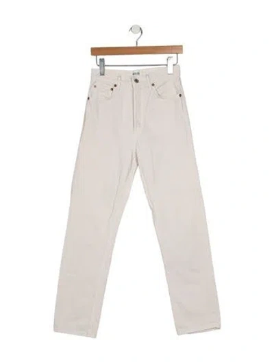 Pre-owned Agolde High-rise Straight Leg Jeans In White