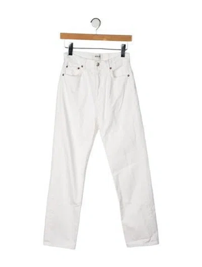 Pre-owned Agolde High-rise Straight Leg Jeans In White