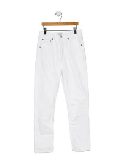 Pre-owned Agolde High-rise Straight Leg Jeans In White