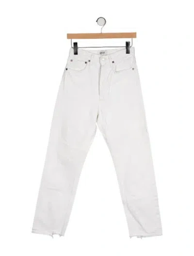 Pre-owned Agolde High-rise Straight Leg Jeans In White