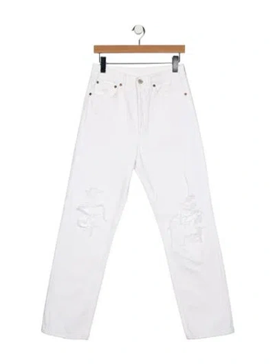Pre-owned Agolde High-rise Straight Leg Jeans In White