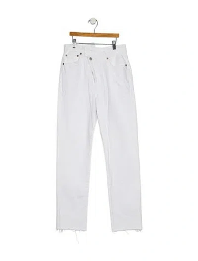 Pre-owned Agolde High-rise Straight Leg Jeans In White