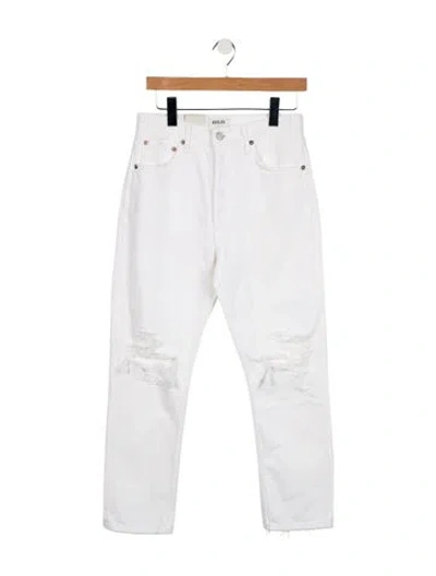 Pre-owned Agolde High-rise Straight Leg Jeans In White