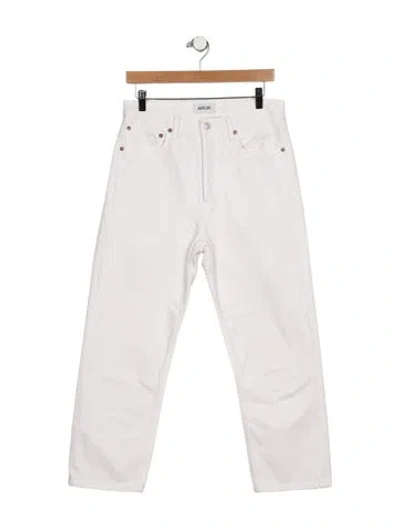 Pre-owned Agolde High-rise Straight Leg Jeans In White