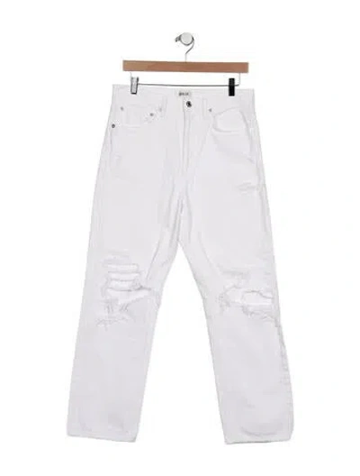 Pre-owned Agolde High-rise Straight Leg Jeans In White