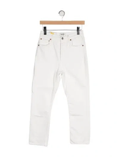 Pre-owned Agolde High-rise Straight Leg Jeans In White