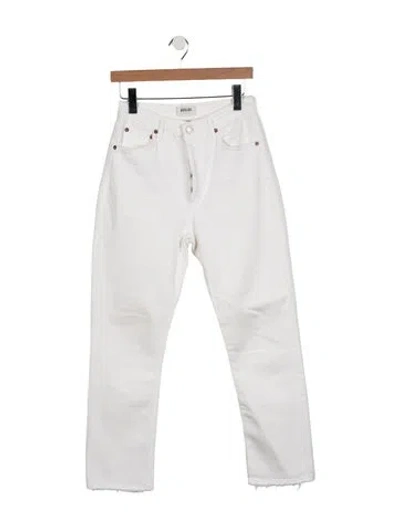 Pre-owned Agolde High-rise Straight Leg Jeans In White