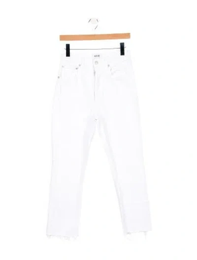 Pre-owned Agolde High-rise Straight Leg Jeans In White